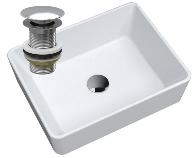 Umywalka Granitowa Nablatowa Granitan Merano Biała Klik Klak 1szt.