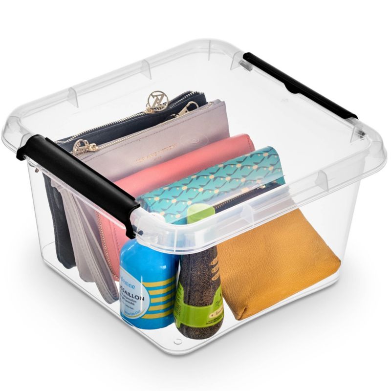 Pojemnik Plastikowy EDANTI Z Pokrywką Do Przechowywania Na Akcesoria Przezroczysty Kwadratowy 9 L 1 szt.