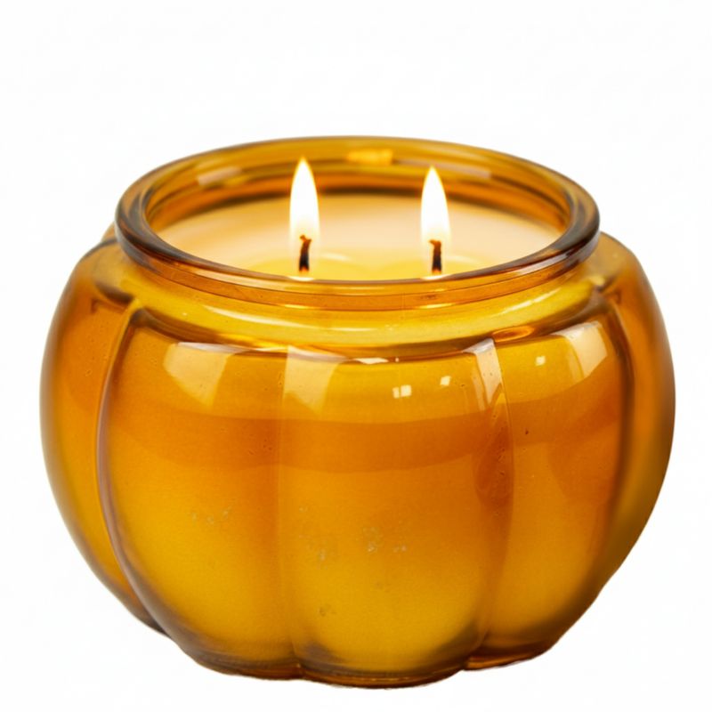 Świeca EDANTI Na Halloween Jesienna Szklana Dynia Dekoracja 11,5 Cm Pomarańczowa 1 szt.