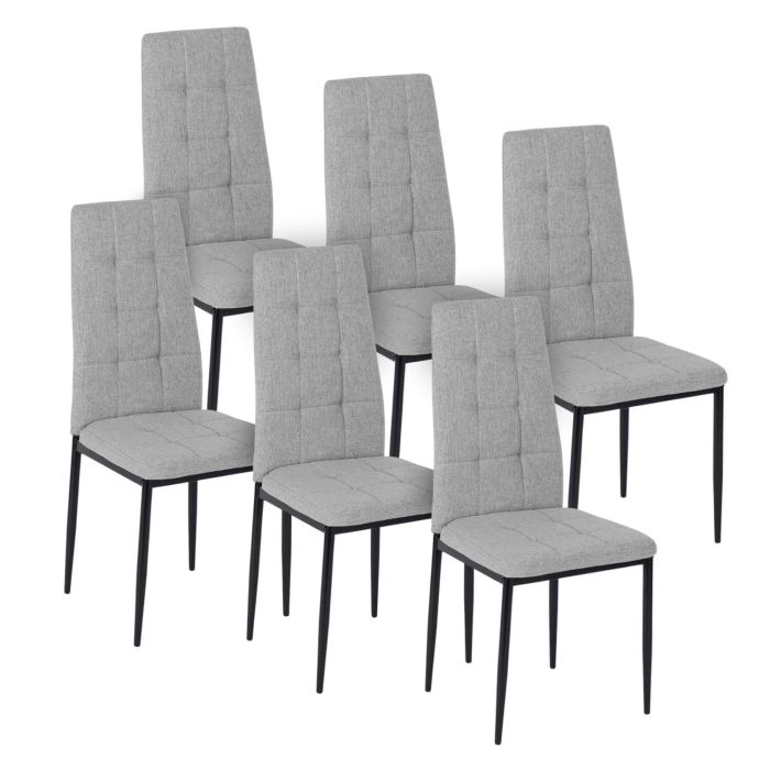 Zestaw 6x Mebel Elite Krzesło TEX Tapicerowane do Jadalni Szare Nowoczesne Loft 1 kpl