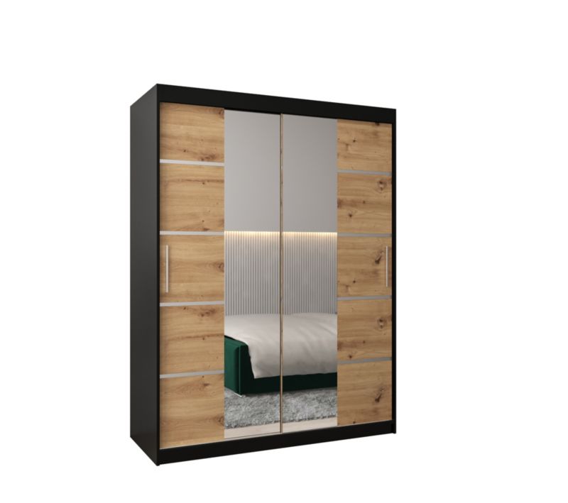 Szafa przesuwna Garderoba Abiks Verona 4 150 czarny + artisan 1 szt.