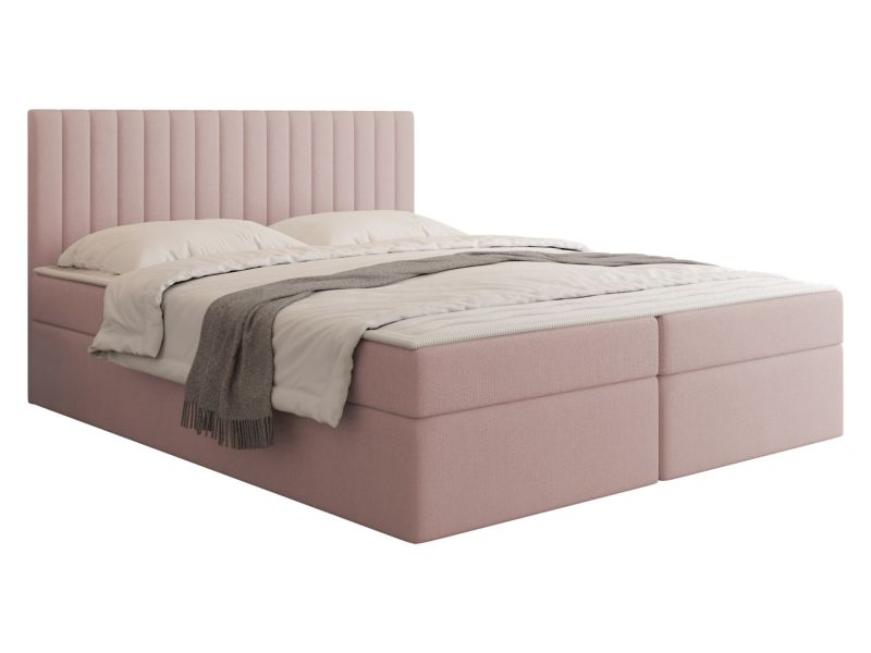 Łóżko kontynentalne MIRJAN 24 Tirulo 160x200 pudrowy róż 1 szt.