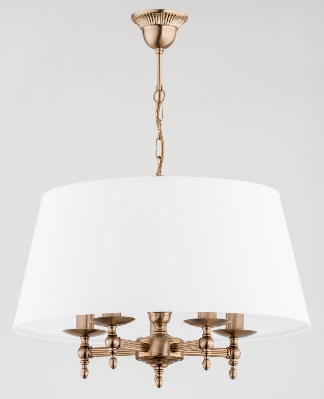 Lampa wisząca Alfa Roksana złoto-patyna-biała wym: 65 x 50 x 50 cm 5xE14 x 10W 1 szt.