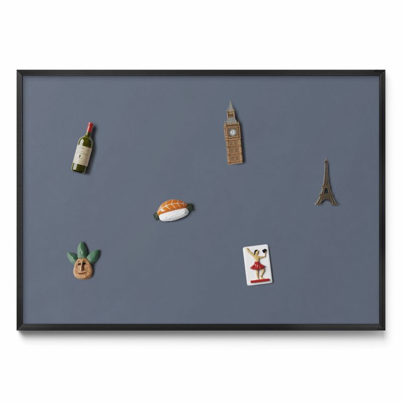 Tablica magnetyczna na ścianę Tulup 100x70 cm Kolor chłodny szary w czarnej ramie 1 szt.