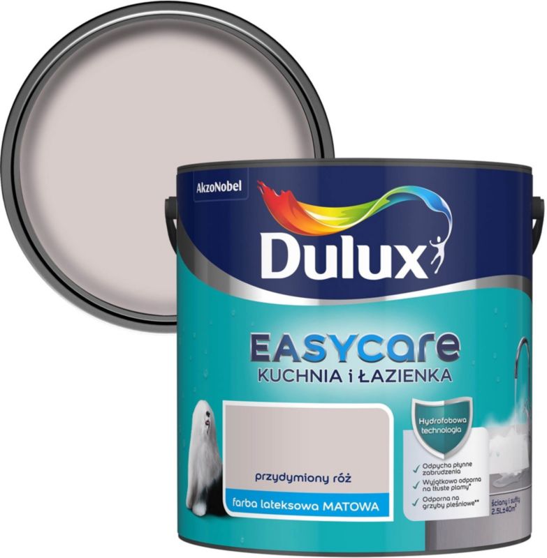 Farba Dulux EasyCare Kuchnia i Łazienka przydymiony róż 2,5 l