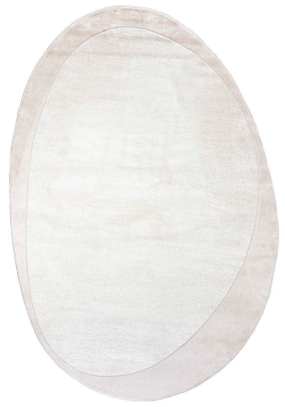 Dywan Dwustronny Wewnętrzny SILA LUX Owalny Mazovia 80 x 150 cm Biały Motyw Abstrakcyjny 1 szt.