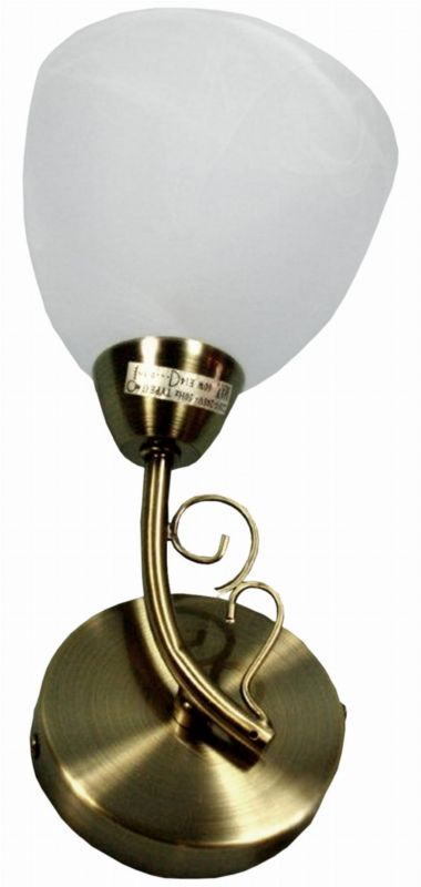 Kinkiet ścienny Candellux Barba mosiądz-złoty-biały 1 x E14 x 40W IP20 wym: 28 x 15 x 18 cm - 1 szt.