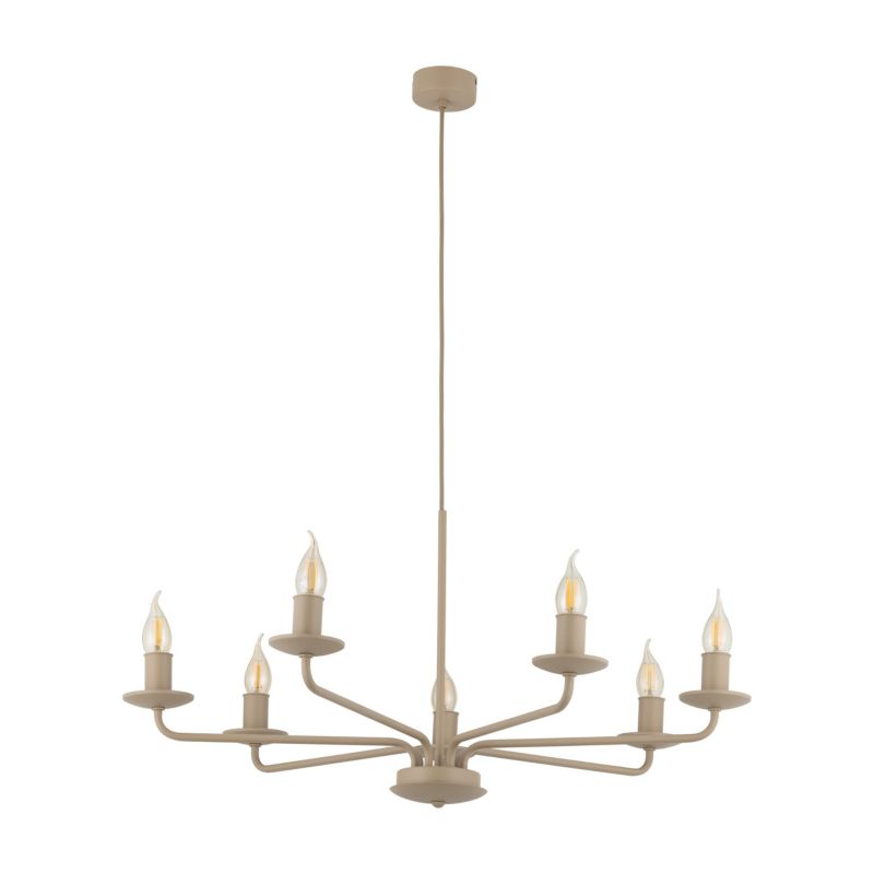 Lampa Wisząca Tk-Lighting Limal Sabia 7Xe14 beżowy świecznikowy żyrandol - 1szt.