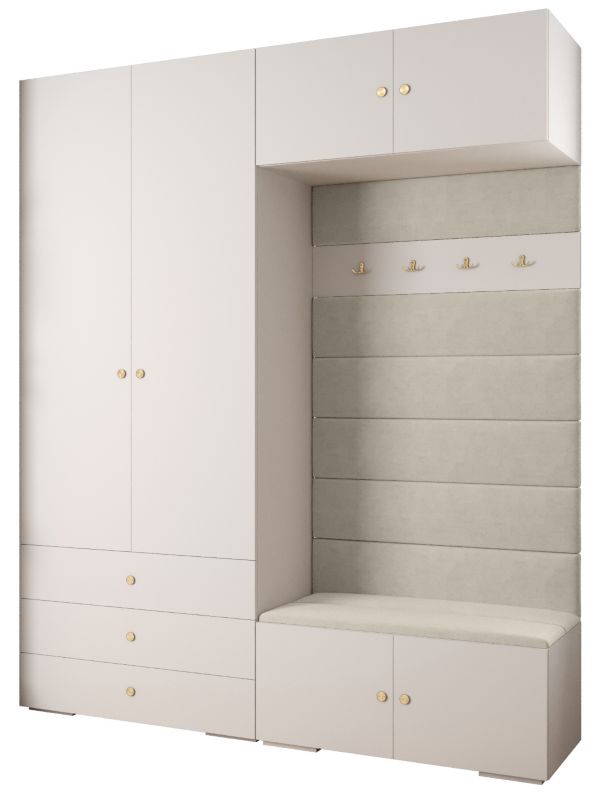 Garderoba do przedpokoju Abiks INOVA 2 Z12 biały+złoty+manila02 1 szt.