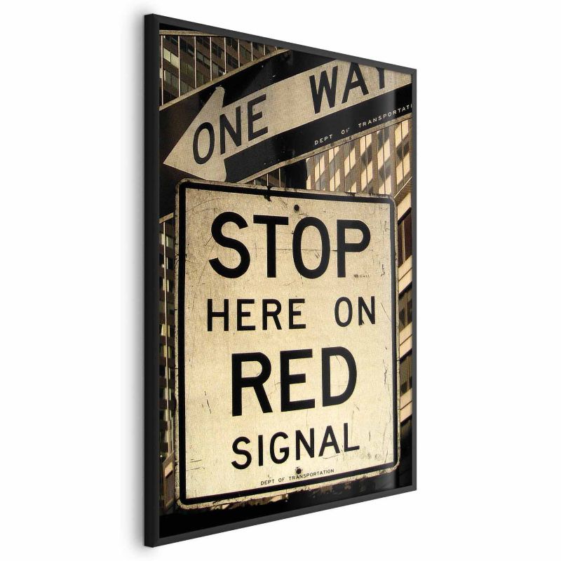 Plakat Artgeist Znaki drogowe 60x90 cm z ramą czarną bez marginesu 1 szt