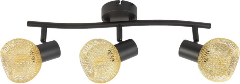 Spot Loretto 3-punktowy E14 czarno złota