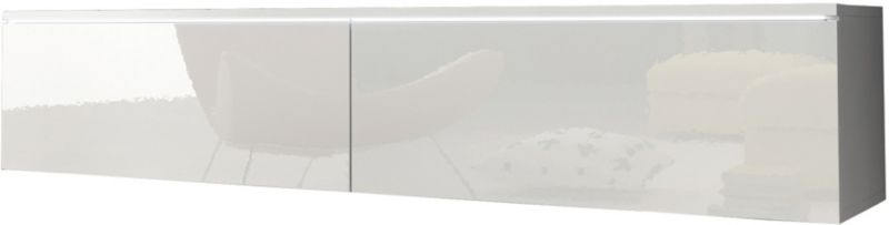 Szafka RTV MINIO go for it DONNA 140 cm biały/biały połysk z oświetleniem LED,1 szt.