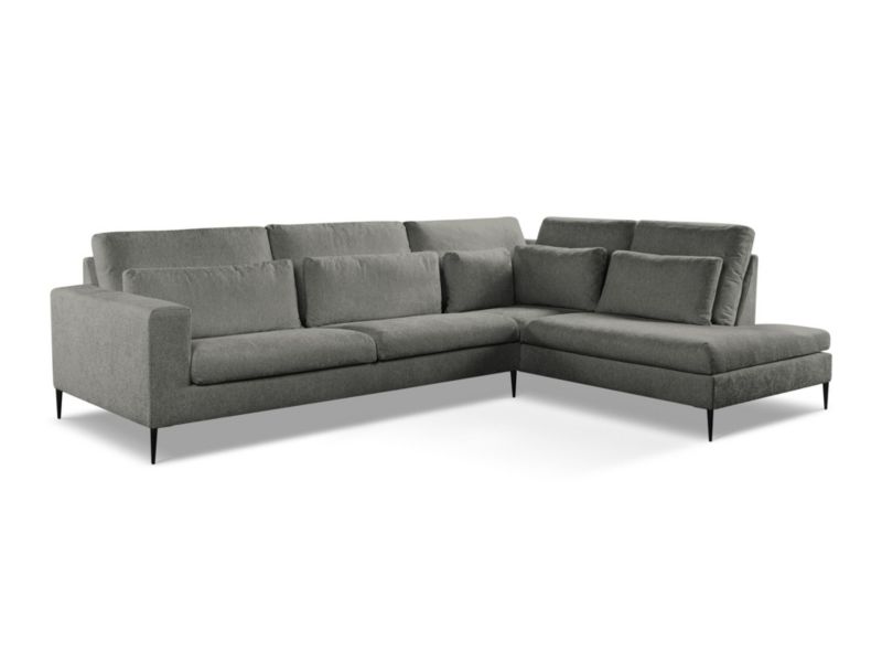 Narożnik prawostronny LaMiaSofa DIANO z tkaniny szenilowej 314x222 cm ciemny szary 1 szt.