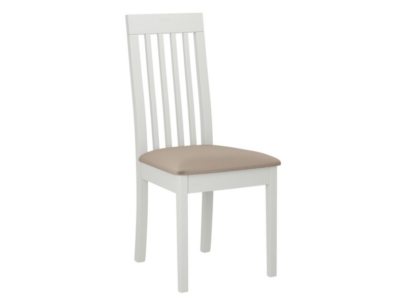 Krzesło MIRJAN 24 tapicerowane Roma IX biały/plusz jasny beż 1 szt.