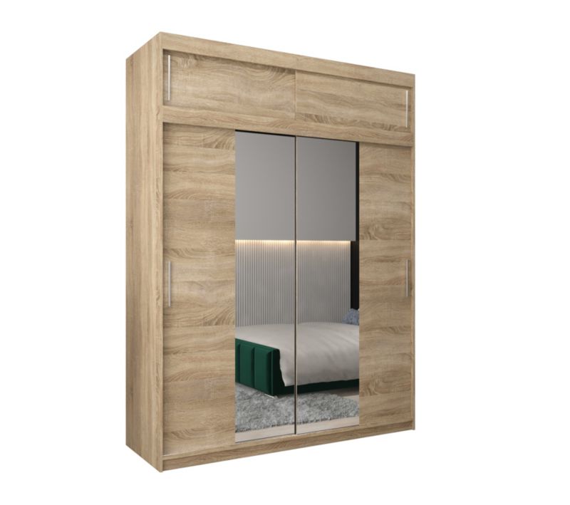 Szafa przesuwna Garderoba Abiks Tokyo 1 180 sonoma + sonoma z nadstawką 1 szt.