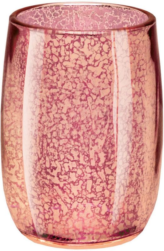 Kubek na szczoteczki Kleine Wolke Mercury koralowy ze złotymi akcentami, szkło 1 szt.