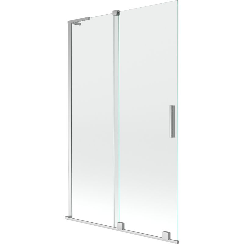 Parawan nawannowy przesuwany Mexen Velar transparent chrom 110x150 cm 2 szt.