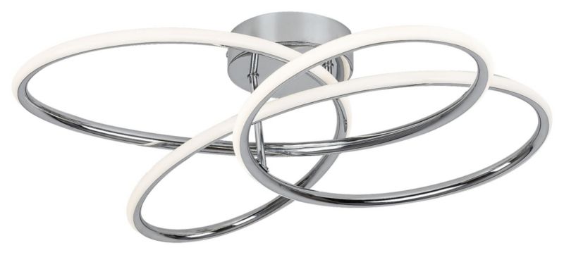 Lampa sufitowa wisząca Rabalux Piero chromowana biała wym: 15 x 57,5 x 57,5 cm wbudowany LED 30W 1 szt.