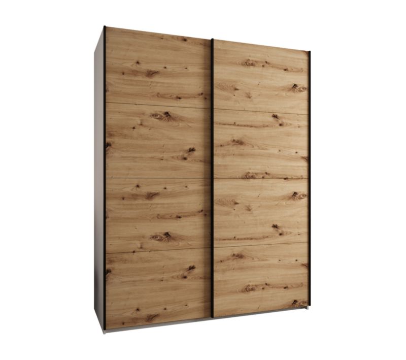 Szafa przesuwna Abiks LUX wysoka szer.200cm biały/artisan/czarny 1szt.