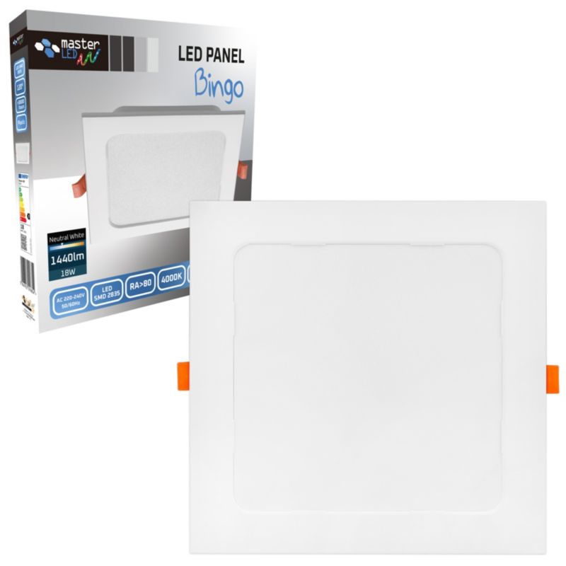 Panel LED MasterLED Bingo 18W 210x210mm IP20 neutralna biel 4000K kwadratowy biały 1 szt.