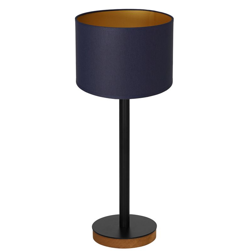 Lampka stołowa Luminex Table Lamps granatowo-czarna drewniana 1 x E27 x 15W IP20 wym: 56 x 25 x 25 cm metal - 1 szt.