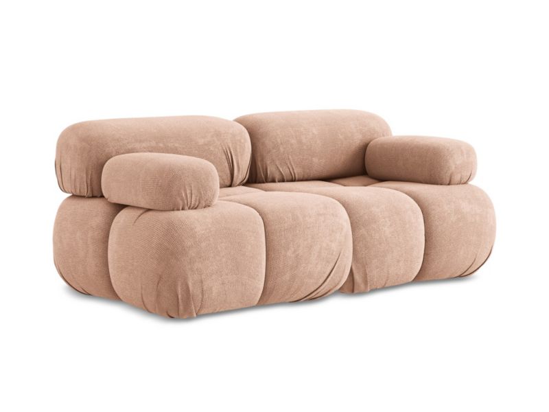 Modułowa sofa 2-osobowa LaMiaSofa SANREMO z tkaniny szenilowej 190x96 cm brzoskwiniowy 1 szt.