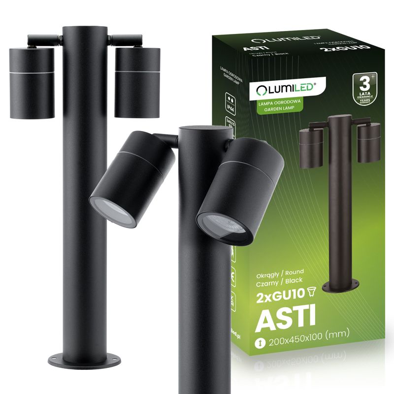 Lampa Ogrodowa Lumiled Oprawa Słupek Reflektor Zewnętrzny Stojąca 45 cm 2x GU10 1 szt.