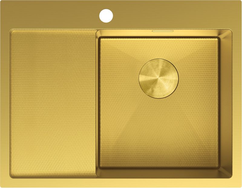 Zlewozmywak stalowy wpuszczany Mexen Exar złoty 620x480 mm 1-komorowy z krótkim ociekaczem 1 szt.