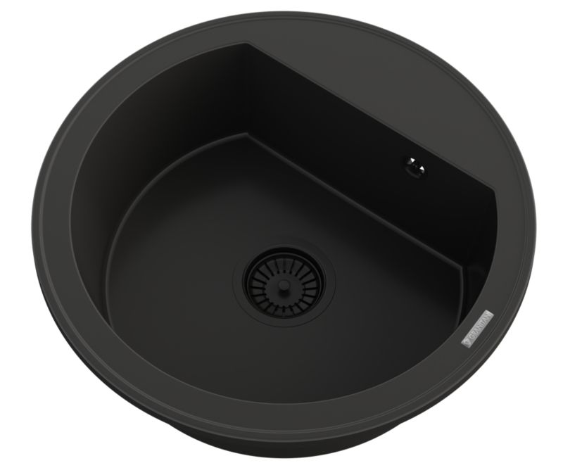 Zlewozmywak Granitowy Okrągły Granitan Arno Jednokomory z Syfonem 1kpl.