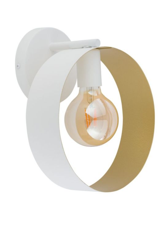 Kinkiet ścienny Sigma Lighting Happy biało-złoty styl nowoczesny 1 x E27 x 15W IP20 wym: 29 x 25 x 15 cm - 1 szt.