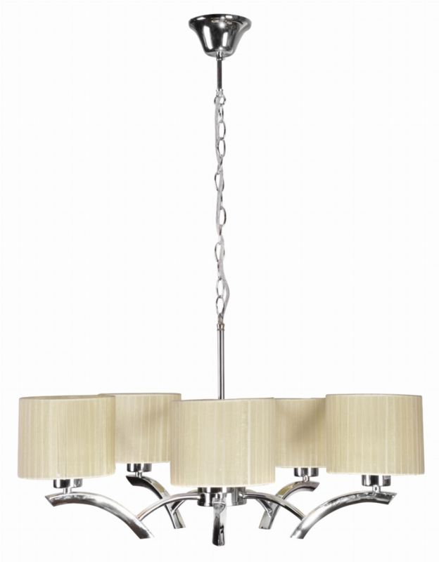Żyrandol Candellux Draga chromowany-ecru wym: 95 x 58 x 58 cm 5xE27 x 60W 1 szt.