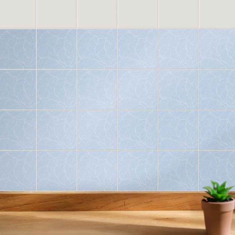 Naklejki dekoracyjne na ścianę Wallfluent 20x20 cm Delikatne faliste linie do kuchni i łazienki 24 szt.