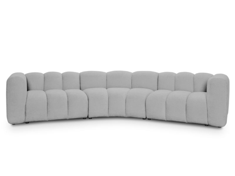 Modułowy narożnik LaMiaSofa NAPOLI z tkaniny szenilowej 375x170 cm jasny szary 1 szt.