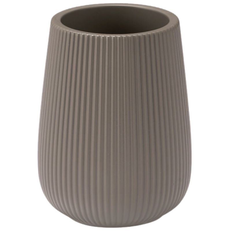 Kubek Na Szczoteczki Do Zębów Berilo Szary Prążkowany 8X8X11 Cm 1Szt.