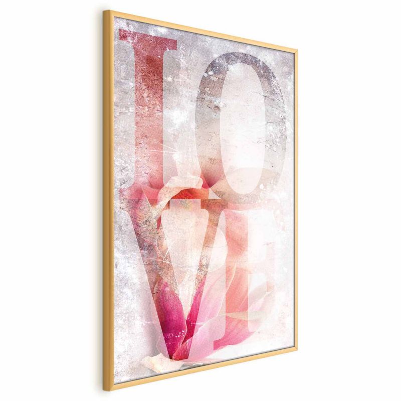 Plakat Artgeist Miłość magnolii 21x30 cm z ramą złotą 1 szt