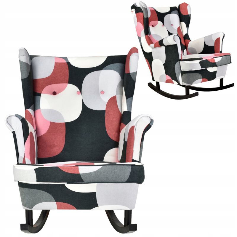 Fotel uszak do salonu bujany Family Meble ARI bordo koła 1szt