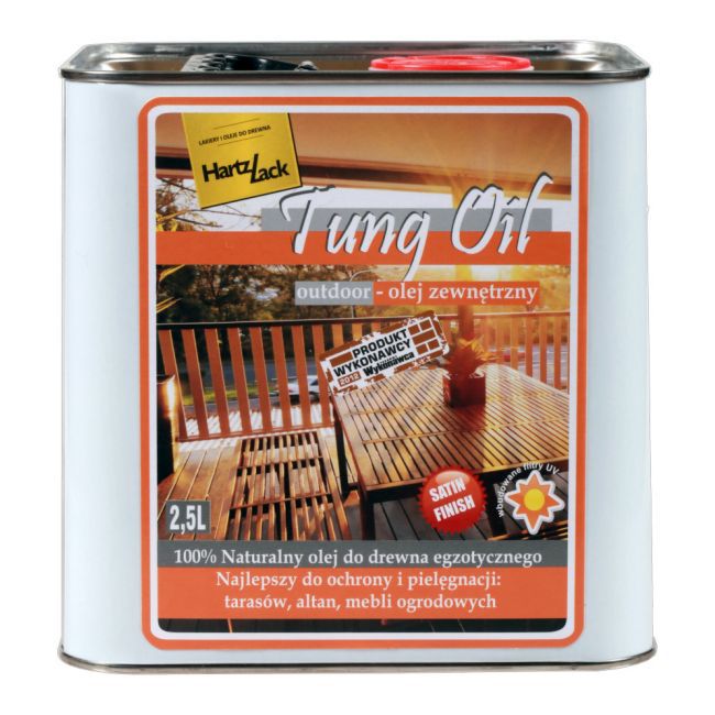 Olej HartzLack Tung do drewna egzotycznego bezbarwny 2,5 l