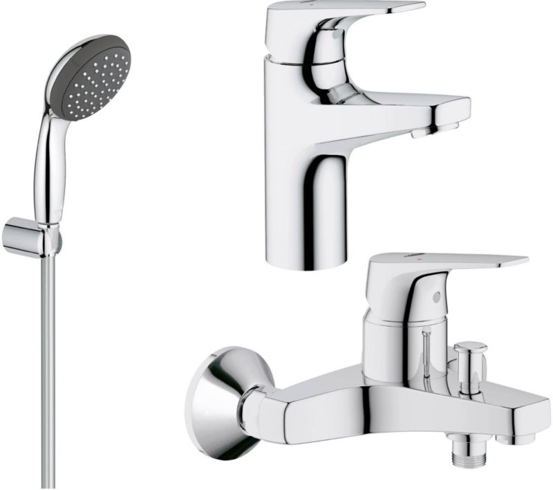 Zestaw wannowy Grohe Bauflow chrom