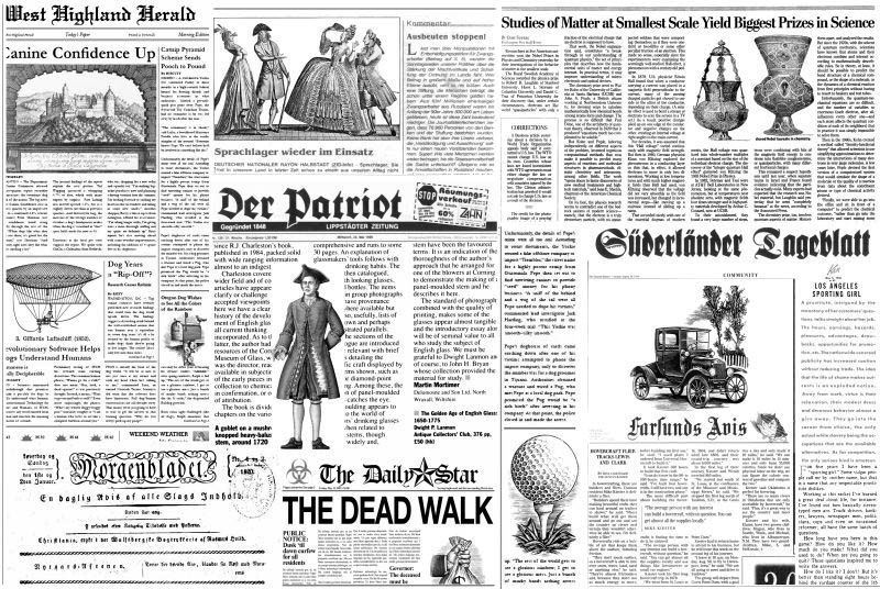 Podkładka na stół Gazeta 43,5 x 28,5 cm biało-czarna