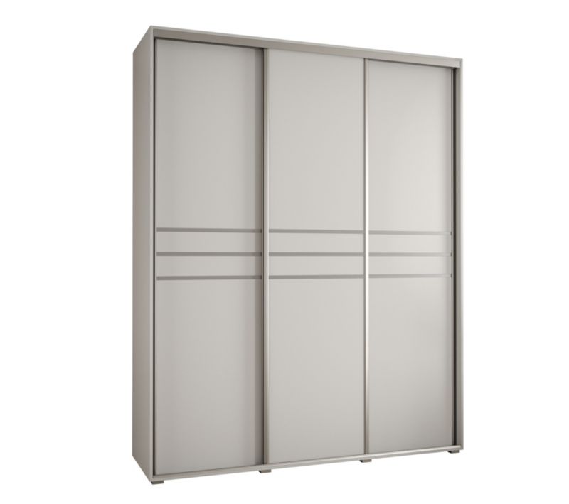 Szafa przesuwna Abiks DAVOS 10 wysoka szer.200cm biały/biały/srebrny 1szt.