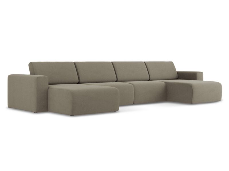 Sofa modułowa panoramiczna LaMiaSofa CASERTA z tkaniny strukturalnej 404x167 cm ciemny beż 1 szt.