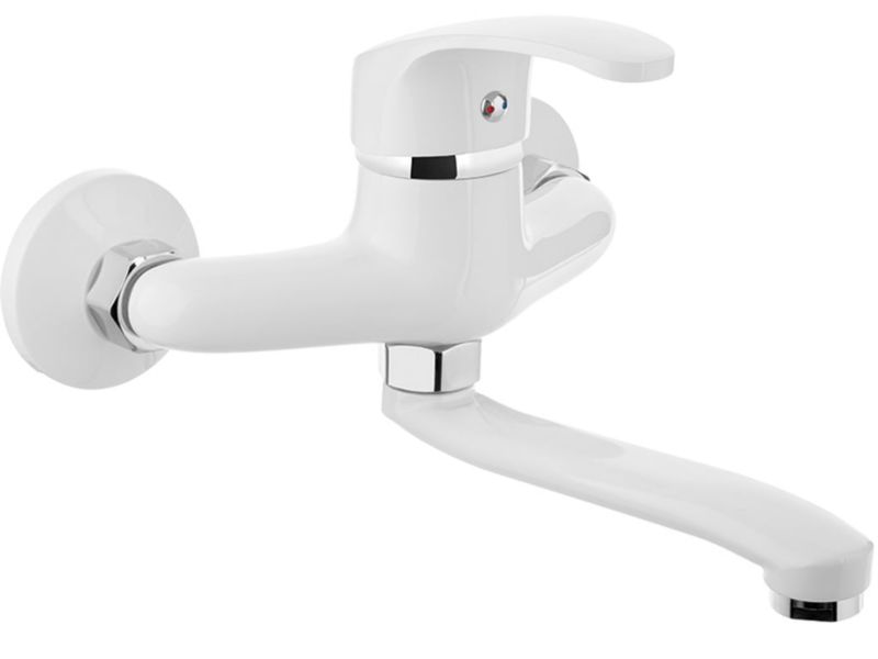 Bateria Umywalkowa Kuchinox Ścienna KAKADU Ruchoma Wylewka Biała 1 szt.