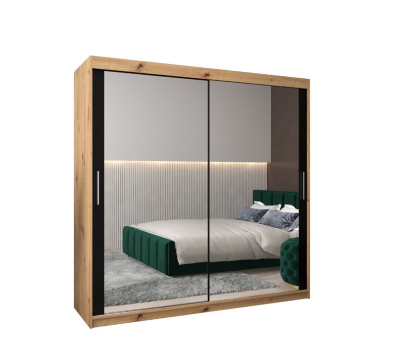 Szafa przesuwna Garderoba Abiks Tokyo 3 200 artisan + czarny 1 szt.