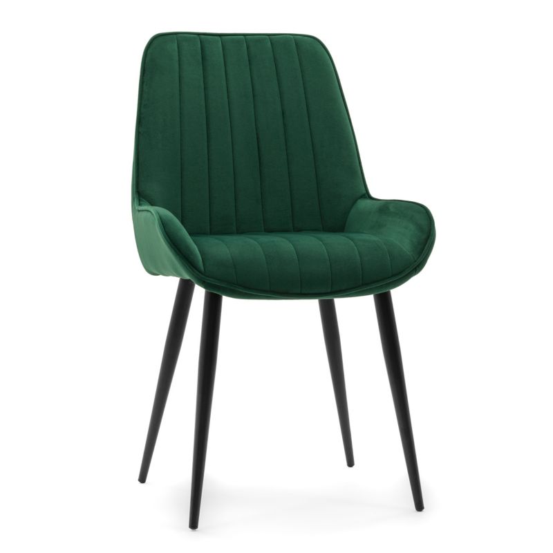 Krzesło tapicerowane New Home LUCA zielone welurowe 1 szt.