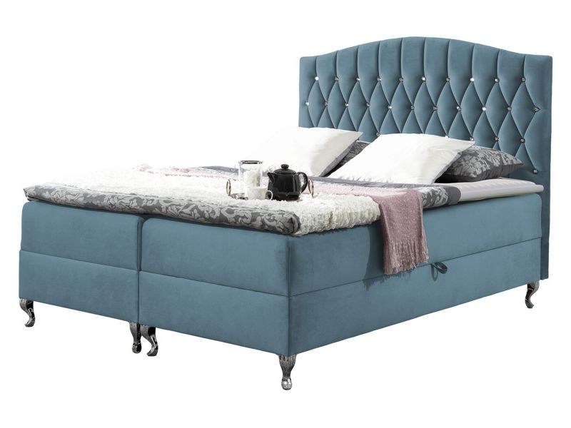 Łóżko kontynentalne MIRJAN 24 Puerto 140x200 błękitny 1 szt.