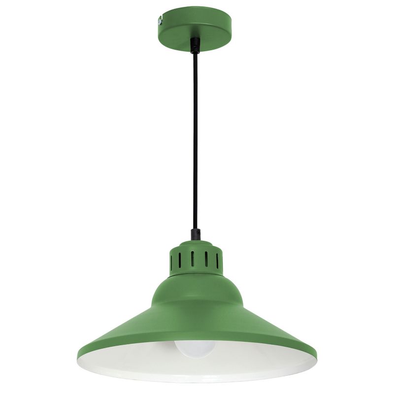 Lampa wisząca Luminex Works zielony matowa-biała-czarna wym: 120 x 30 x 30 cm 1xE27 x 15W 1 szt.