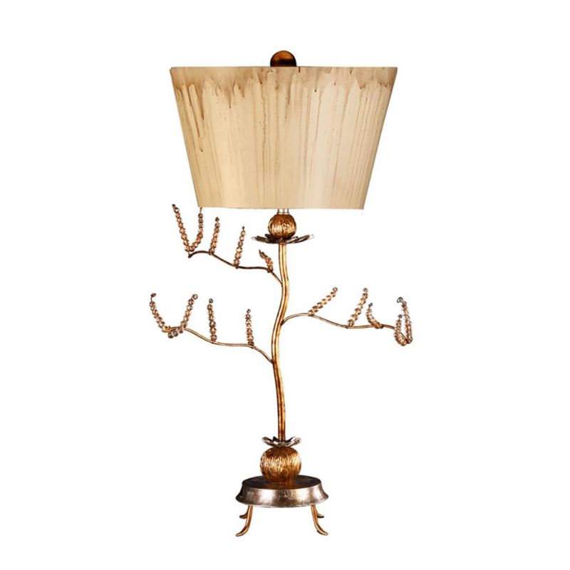 Lampka stołowa Flambeau Kristal złoto-beżowa 1 x E27 x 60W IP20 wym: 91 x 41 x 41 cm kryształ - 1 szt.