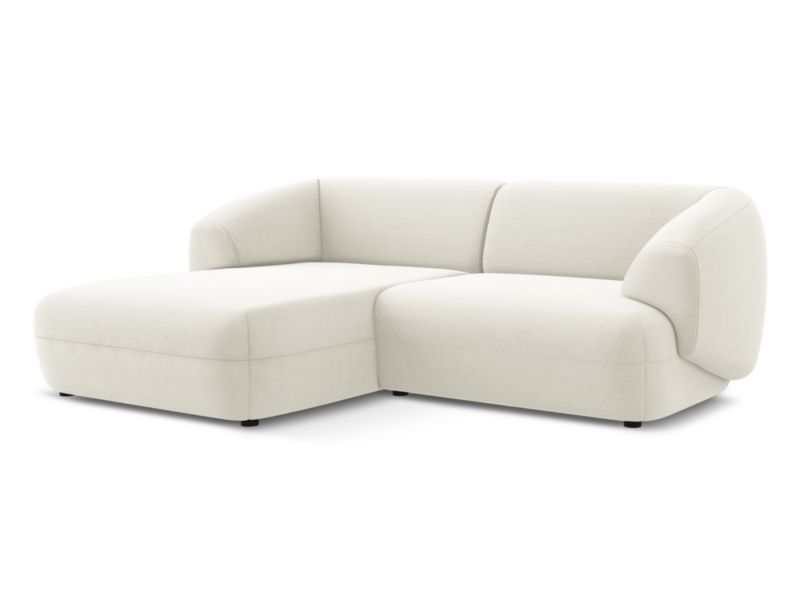 Narożnik lewostronny LaMiaSofa RIMINI z tkaniny welwetowej 230x98 cm jasny beż 1 szt.
