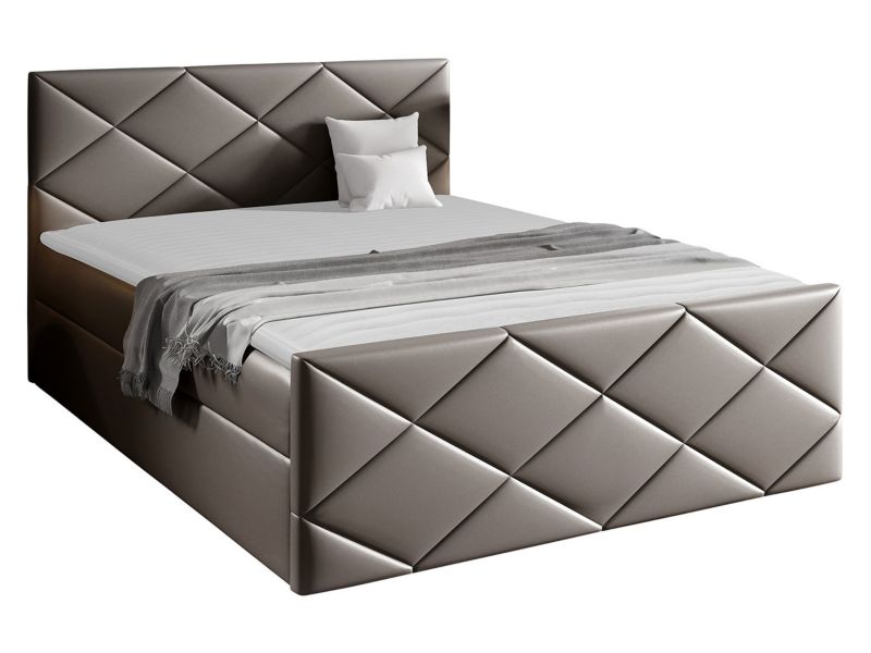 Łóżko kontynentalne MIRJAN 24 Herkules 180x200 ekoskóra mysi szary 1 szt.