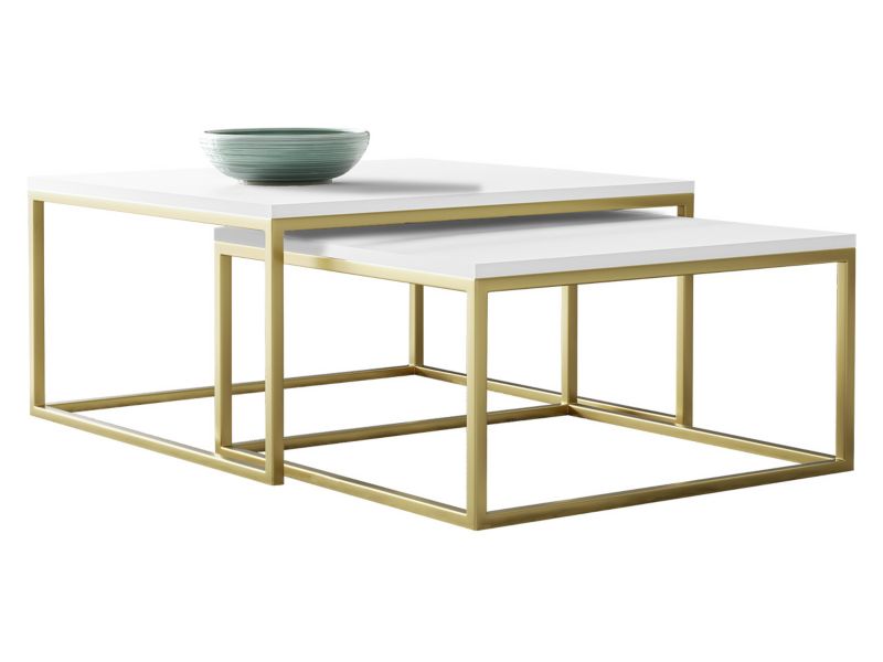 Stolik kawowy MIRJAN 24 Dual złoty/biel arktyczna 1 szt.